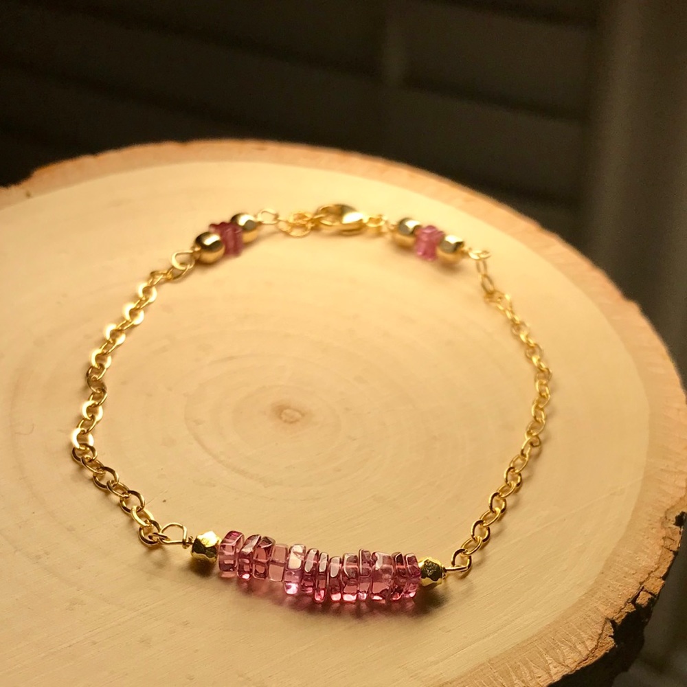 Rasberry AAA Rhodolite Garnet bracelet - Picture 2 of 5